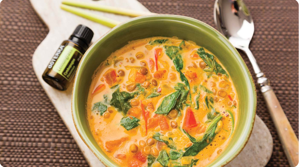 Coconut Red Lentil Soup with dōTERRA Lemongrass