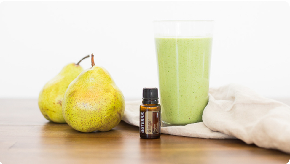 Pear Green Smoothie with dōTERRA Ginger