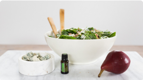 Pear Gorgonzola Salad with dōTERRA Basil
