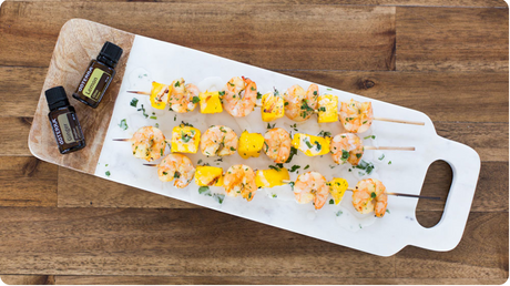 Shrimp and Mango Skewers with dōTERRA Ginger