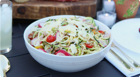 Rainbow Salad with Tomato Dressing with dōTERRA Basil